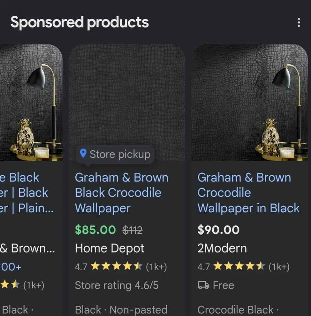 ⭐NWT Graham And Brown Superfresco Crocodile Black Wallpaper